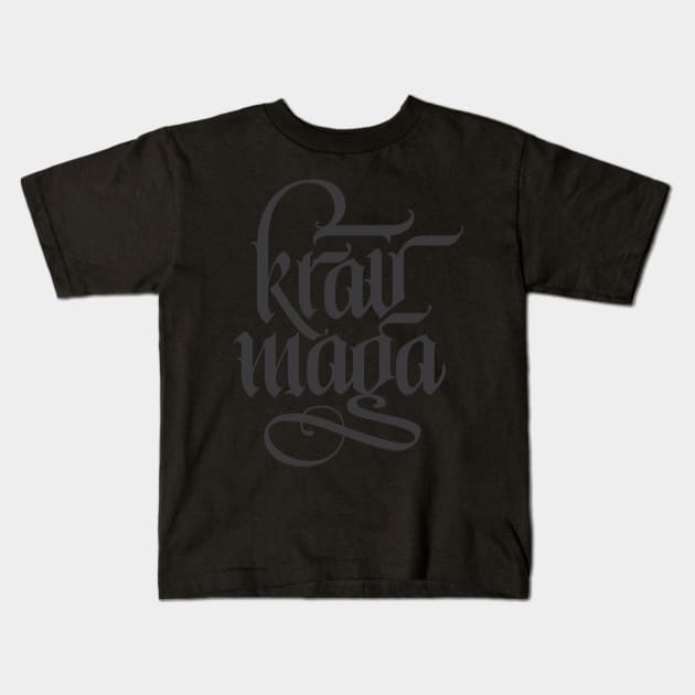 Krav Maga Dark Kids T-Shirt by polliadesign